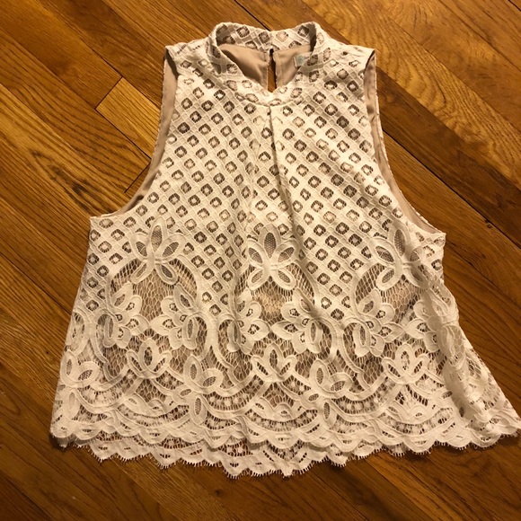 love, Fire Tops - 5/$25! Lace Mock Neck Sleeveless Top